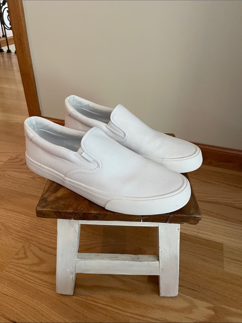 Classic White Slip-On Canvas Sneakers